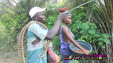 CAUGHT IN THE BUSH.. RAMPANT FUCKING SCENE IN AFRICA. THIS BLACK GIRL WAS SEEN FUCKING IN THE BUSH BY A FARM, SO SHE HAS TO SATISFY BOTH