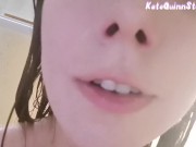 Busty TGirl Stroking in the Shower