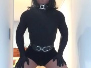 Dharma (female mask, pantyhose, thigh boots, hot pants, wig, mask, high heels, trans, crossdress)