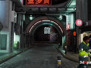 Neon Fantasies 2077 - Sexy cyberpunk shemale hentai screws hot cutie - oral-sex, cowgirl, doggy style & jizz flow