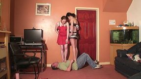 2 Girls Trample In Dresses