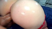 Erick Hall Huge Cock fucks Myownsecretalt Big Bubble Butt Bareback in red Lingerie