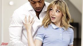 Demi Hawks cheats on her husband with his big black cock in her babysitter's tight pussy