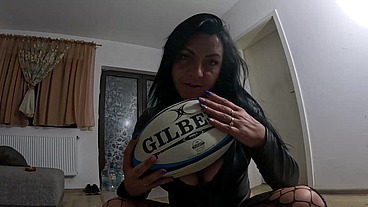 Rugby Ball Fetish – Dirty Talk, Pussy Riding & Licking Gilbert Ball 303