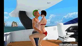 Brave Brunette Takes Rough Ride on Boating Trip with Thick Stranger