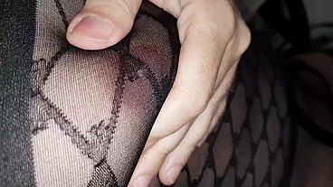 Black Body Stockings on Big Butt