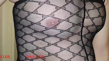 Black Body Stockings on Big Butt
