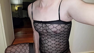 Black Body Stockings on Big Butt