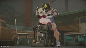 Burnice gets Her Hands Pulled Back & Fucked on a Bike