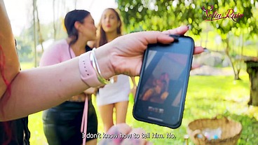 He discovers my boyfriend's infidelity with my best friend but I decide to forgive them and we have a delicious threesome.