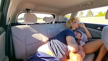 Danny Northwood gives Cindy Too Much a blowjob in the back of a taxi in Miami.