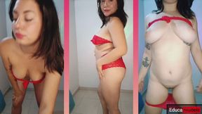 LAUXNOW STRIPTEASE TEASING YOU PERFECT TITS DANCING HEELS