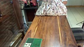 perfect tits bar lady pussy eating fucked on the bar