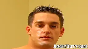 Young Military Stud Jerks Off His Big Erect Dick
