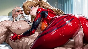 Genryusai (Bleach) x Asuka (EVA) AI
