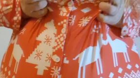 Xmas Boobs Worship – SSBBW Christmas Bodysuit Tease