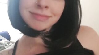Sensual Blowjob with Erotic Eye Contact - Sexy Brunette Babe Sucks & Swallows