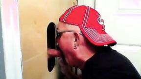 Two horny buddies get a fantastic glory hole suck off