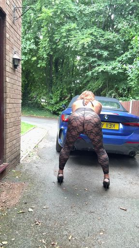 Sexy Crossdresser kellycd2022 in black lace catsuit and heels