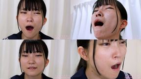 Hinano Iori - CLOSE-UP of Japanese cute girl YAWNING - 1080p