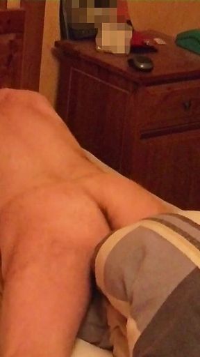 Naked Bed Hump Masturbation with Lots of Cum
