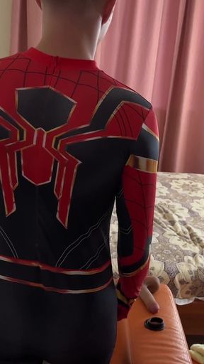 Spider-man Came to Me and Sat on a Huge Dildo!