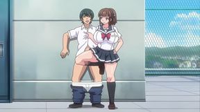 Nurturing 2 - Huge Titty Femdom Hentai Teen 18+ Gives A Student 18+ A Thighjob On The Roof