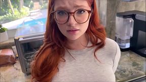 Redhead goth girl gets filled with cum during family therapy