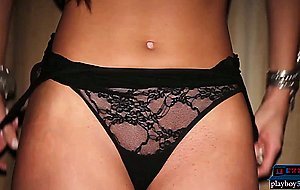 Big boobs MILF model in black lingerie Miranda Nicole