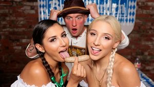 Sneaky Sex - European Gianna Dior threesome during oktoberfest