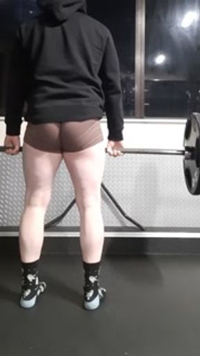 Visible thong line at the gym