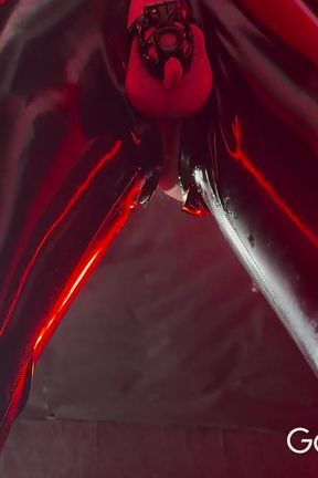 Gas Mask Gimp in Chastity Pegging and Anal Training