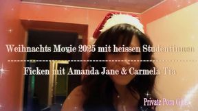 Kinky bi-girls duo deepthroat at Christmas 2025