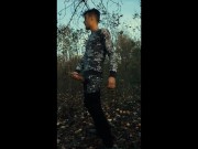 Sounding outdoor huge cock