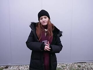 GERMAN SCOUT - Flexible Ginger Teen Olivia Westsun at Pick Up no condom Casting Fuck