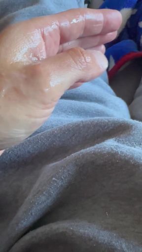 Army Soldier Jerking off in Boxer Shorts (sarge's) and Gray Sweatpants!