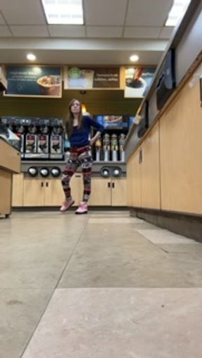 Nicolemyraaa flashes small titties in gas station