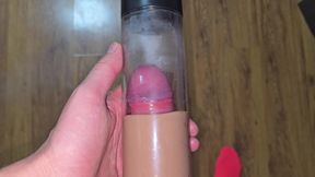 Pumping the Dick with a Vacuum Pump Full of Semen After Cumming