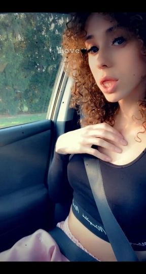 Riding in the Car - Showing You My Sweet Tits