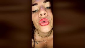 TS Angelique - Cumshot in black stockings