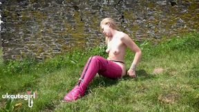 Pink Leg Binder Self Bondage Fail