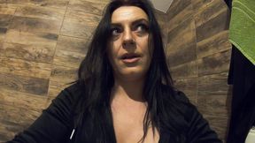 ripped pantyhose pee fetish – blue lingerie, close-up pussy pee and toilet mess