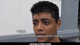 Latin twink first time slurping cock