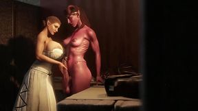Mature lady guides shy demon through passionate intimacy in sultry 3d animated futa tale