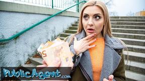 ”Russian Blonde Caty Kiss Hungry for Meat”