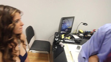 Alana Lace Sucks Her Boss's Cock to Make Up for Always Being Late