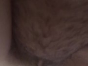 Hot, horny, hairy pussy taking a piss in the bathtub.