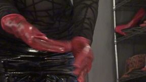 Double Latex Gloved Handjob, Spit Play and PVC Leggings