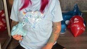 blowing cristal 24inch balloons with pump