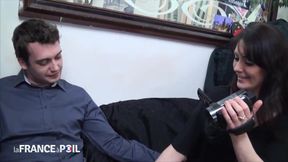 Hot brunette makes sex tape with horny young prick